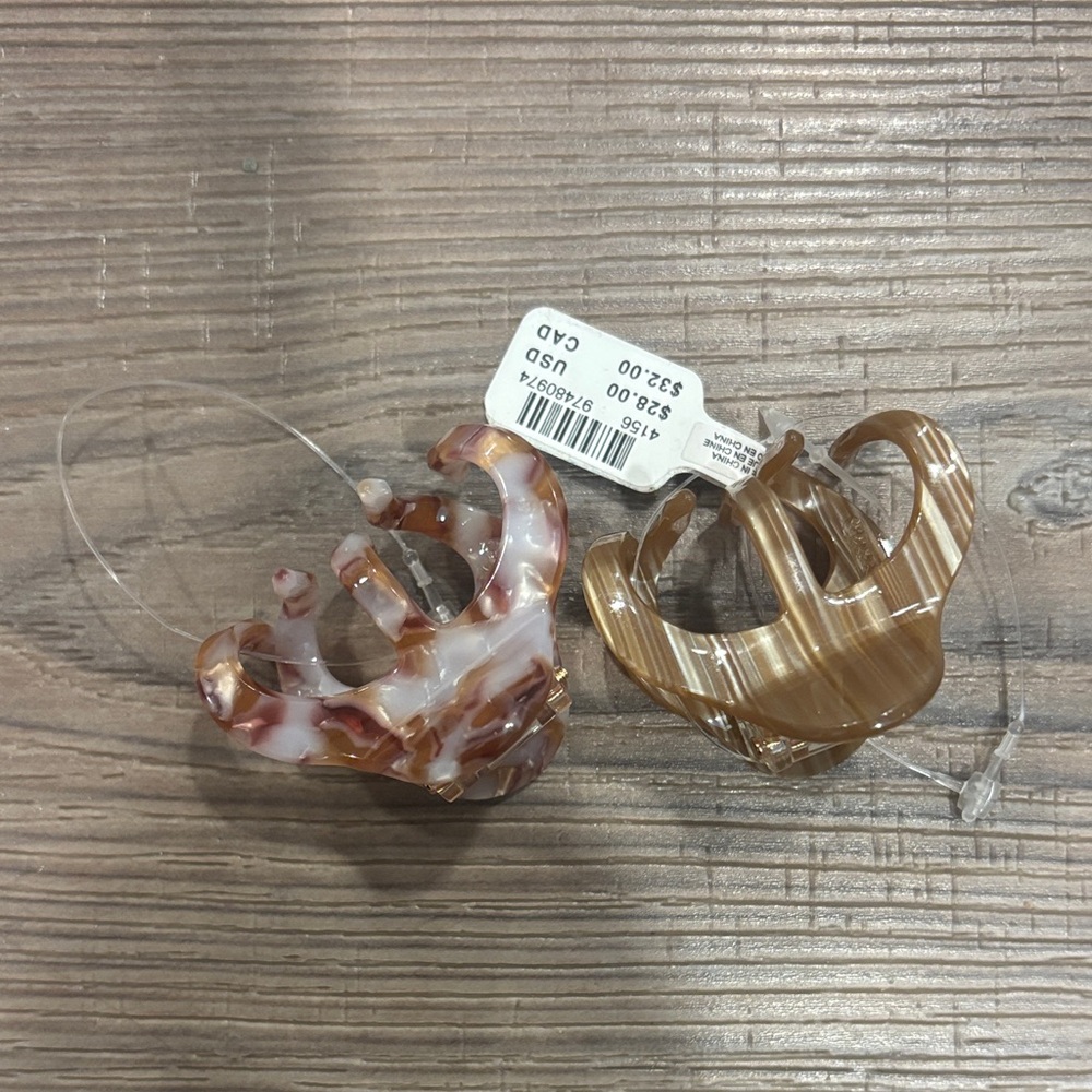Anthropologie Neutral Mini Hair Claw Clips - Picture 2 of 3